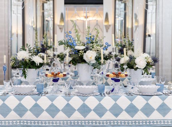 Summerill & Bishop 'Blue Check' Summerill & Bishop X Claridge's Linen Napkin 50x50cm