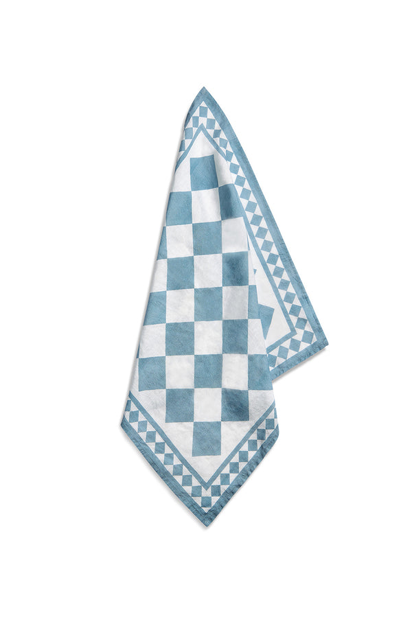 summerill & bishop 'Blue Check' Summerill & Bishop x Claridge's Linen Napkin 50x50cm