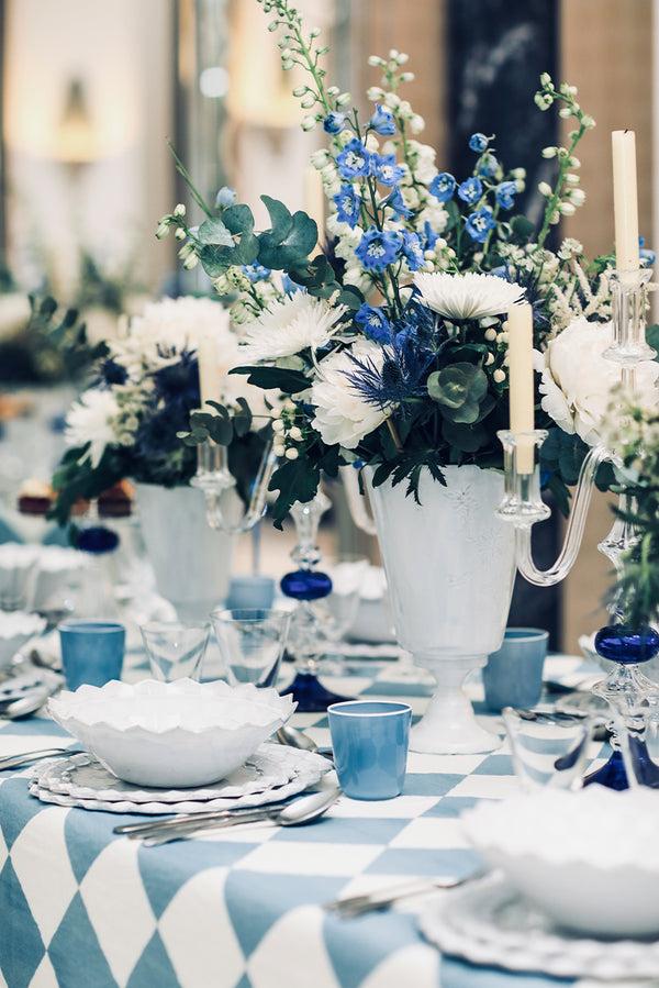 Summerill & Bishop 'Blue Check' Summerill & Bishop X Claridge's Linen Tablecloth