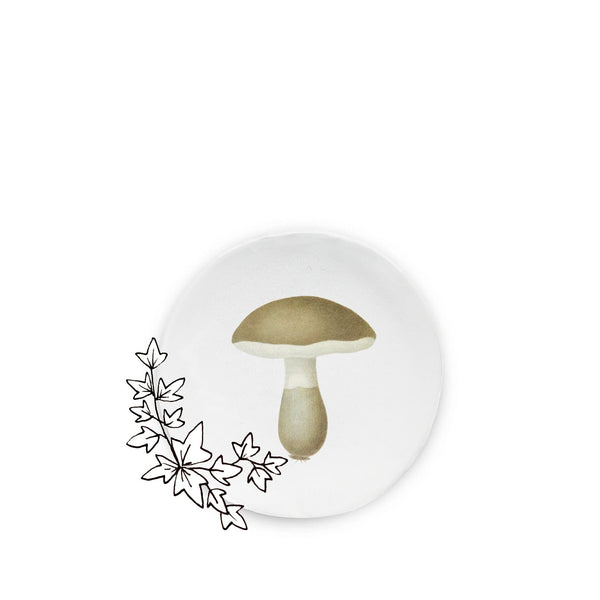 Summerill & Bishop Bolet Azur Mushroom Dessert/Side Plate By Astier De Villatte 19cm