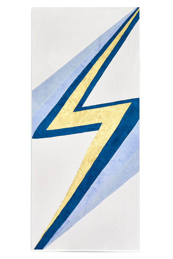 summerill & bishop Bolt Linen Tablecloth in Blue and Gold