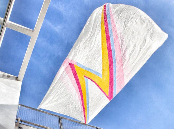 Summerill & Bishop Bolt Linen Tablecloth In Pink And Yellow