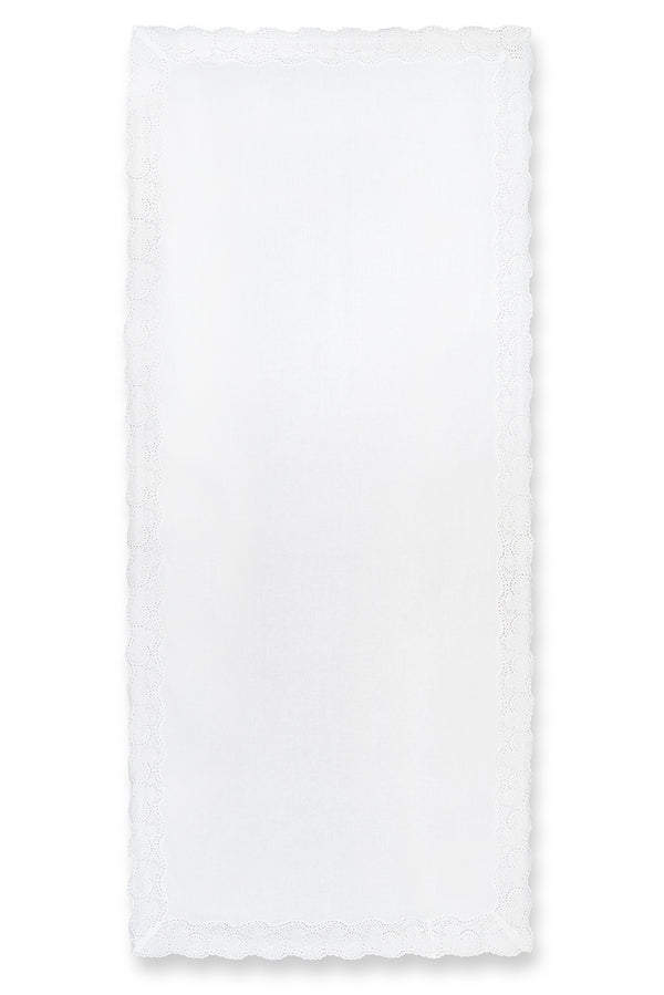 summerill & bishop 'Broderie Anglaise' White Linen Tablecloth