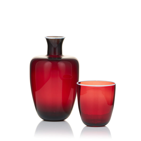 Summerill & Bishop Bumba Bedside Carafe And Tumbler Set In Claret Red