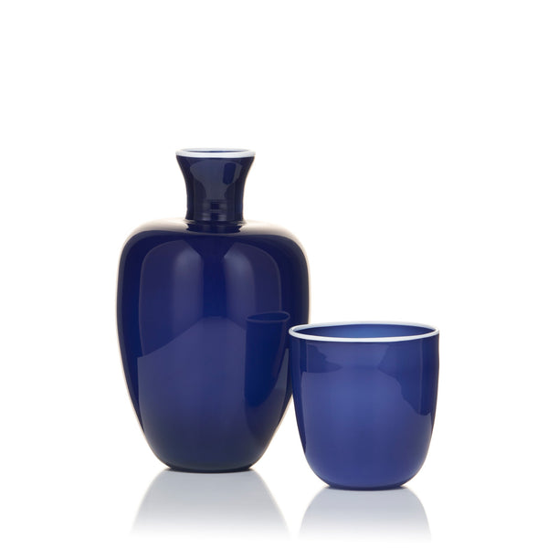 Summerill & Bishop Bumba Bedside Carafe And Tumbler Set In Midnight Blue