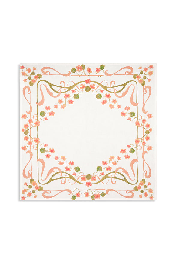Summerill & Bishop 'Capucines' Linen Napkin In Peach Pink & Avocado Green