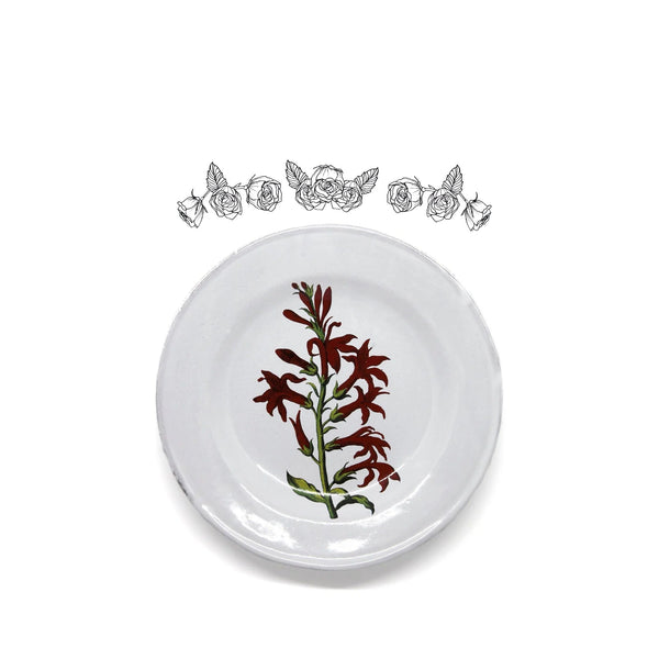 Summerill & Bishop Cardinal Flower Plate By Astier De Villatte 22cm