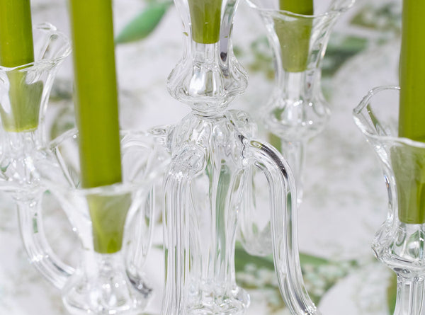 Summerill & Bishop Celeste Clear Handblown Glass 5 Candles Candelabra 35cm