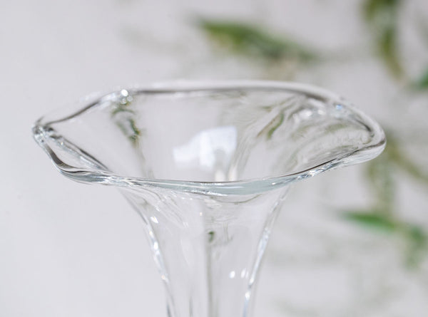 Summerill & Bishop Celeste Clear Handblown Glass Narrow Trumpet Vase 32cm