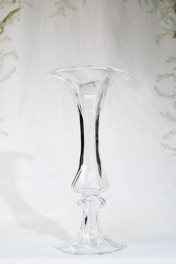 Summerill & Bishop Celeste Clear Handblown Glass Narrow Trumpet Vase 32cm