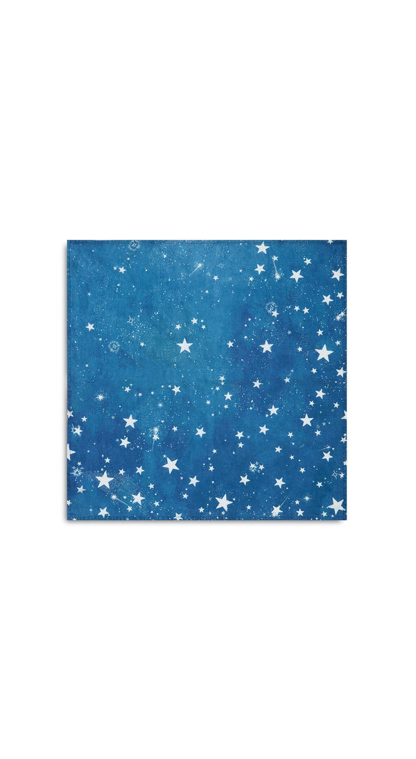 Summerill & Bishop 'Celestial Stars' Linen Napkin In Blue 50x50cm