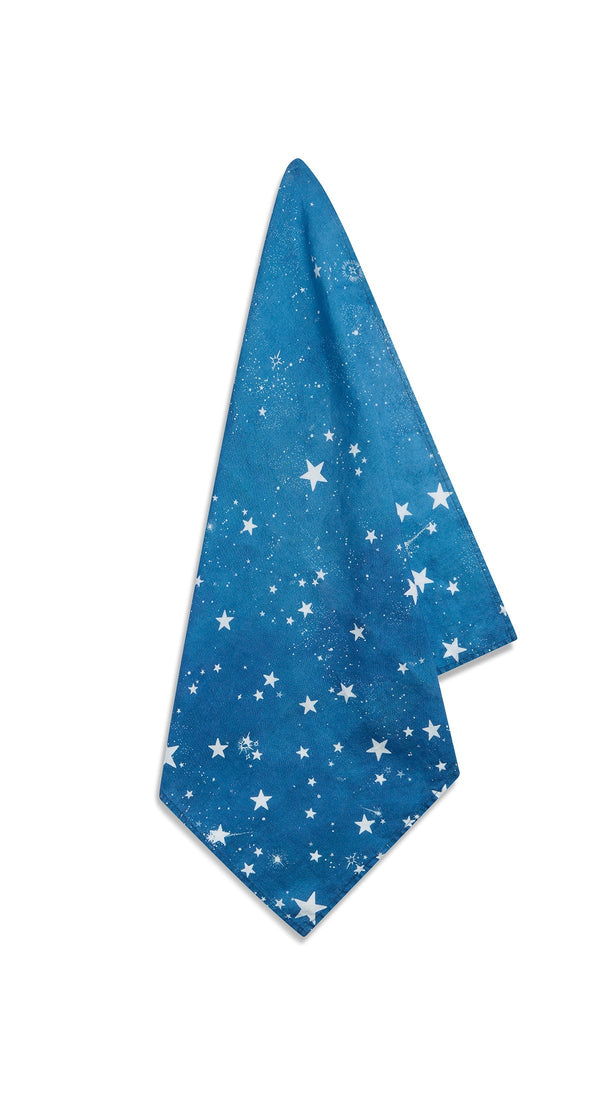 summerill & bishop 'Celestial Stars' Linen Napkin in Blue 50x50cm