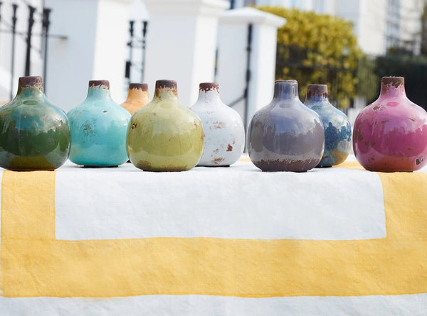 Summerill & Bishop Ceramic Crackled Vase In Grey Blue