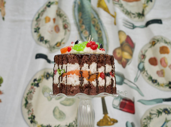 Summerill & Bishop Chocolate Fruit Cake Decorative Candle 18cm