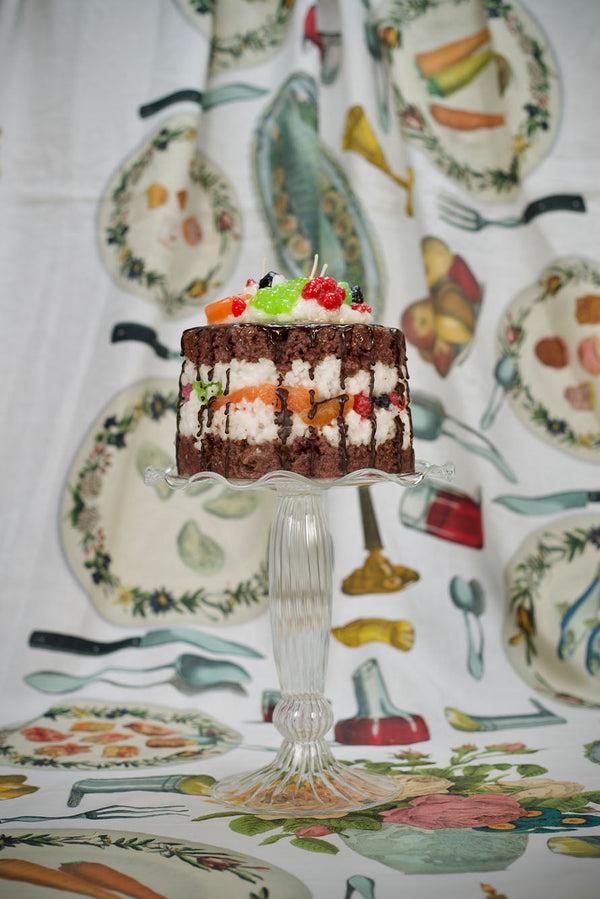 Summerill & Bishop Chocolate Fruit Cake Decorative Candle 18cm