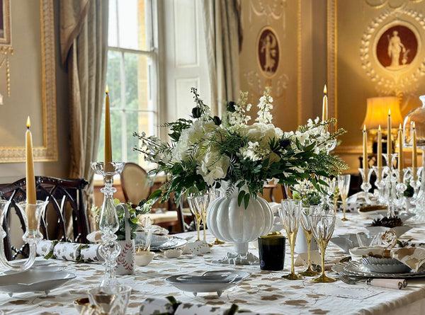 Summerill & Bishop Clear Handblown Glass Flower Candlestick 31cm