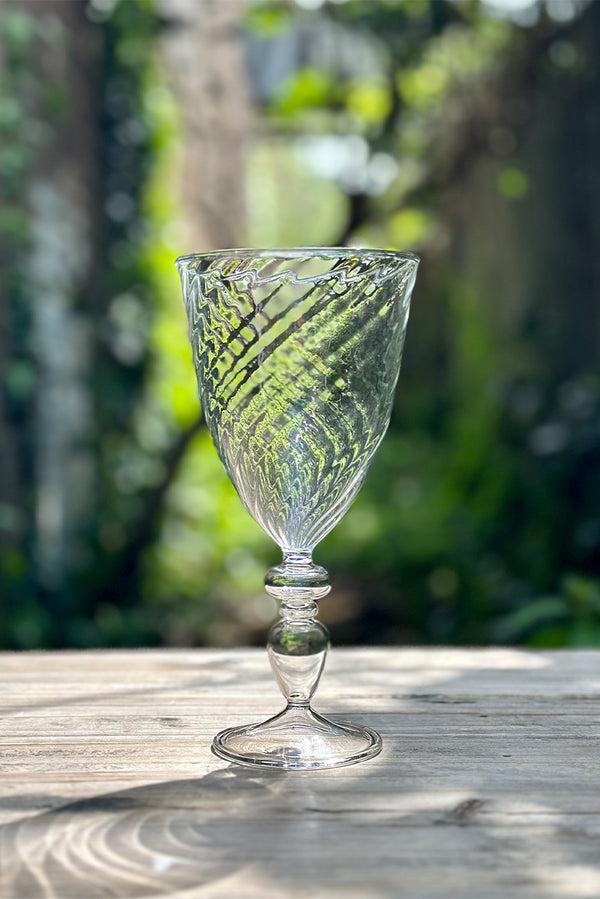 Summerill & Bishop Clear Handblown Glass Swirl Red Wine Glass 20.5cm