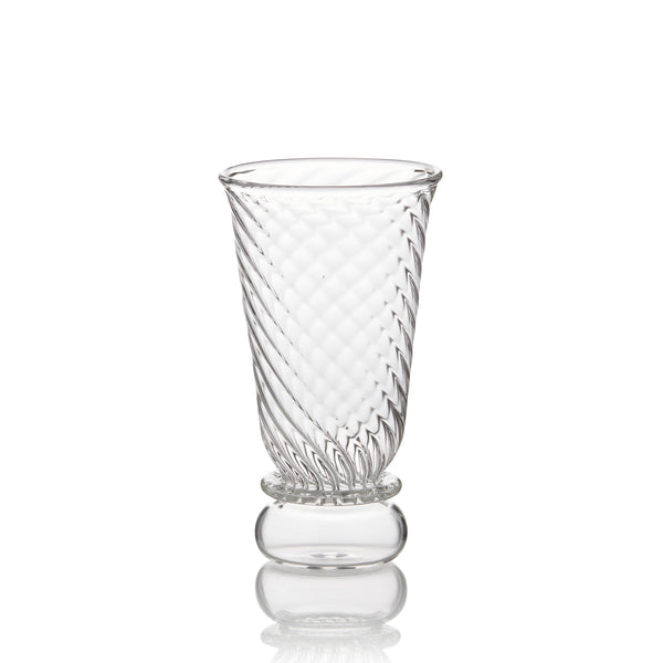 summerill & bishop Clear Handblown Glass Swirl Water Glass 13cm