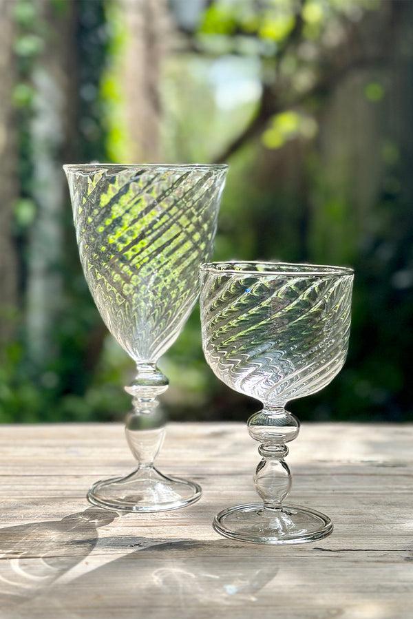Summerill & Bishop Clear Handblown Glass Swirl White Wine Glass 15cm