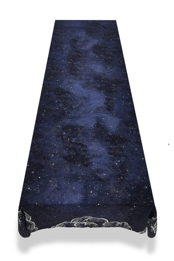 Summerill & Bishop Constellation Linen Tablecloth In Cosmic Blue