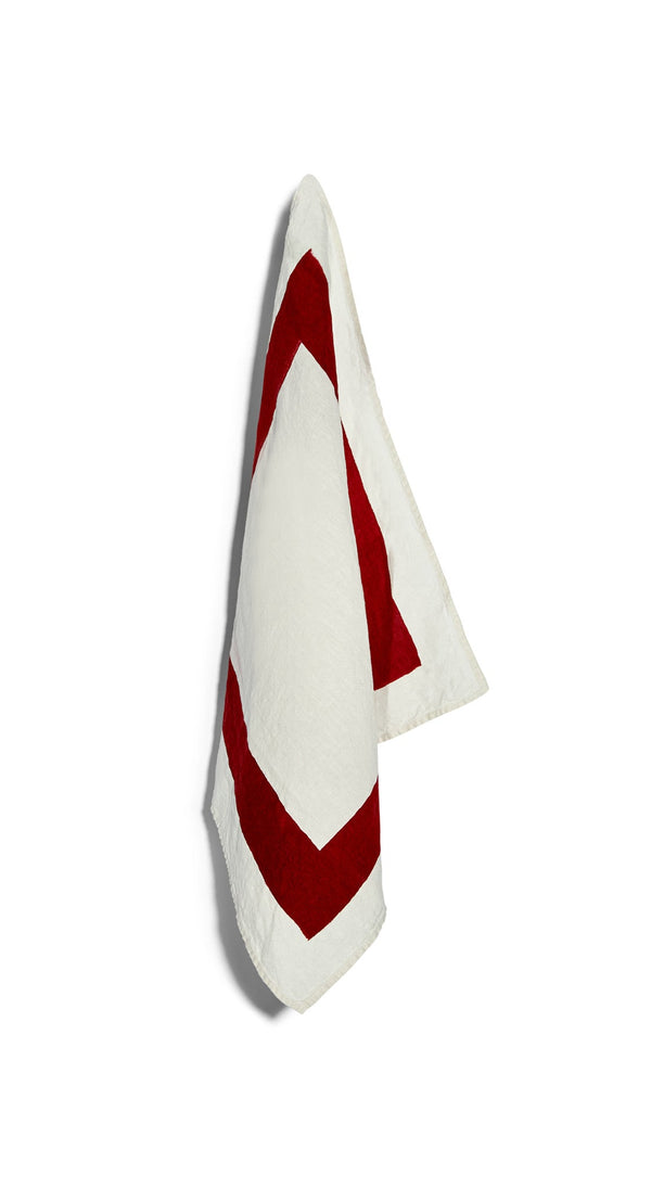 summerill & bishop 'Cornice' Linen Napkin in Claret Red 50x50cm