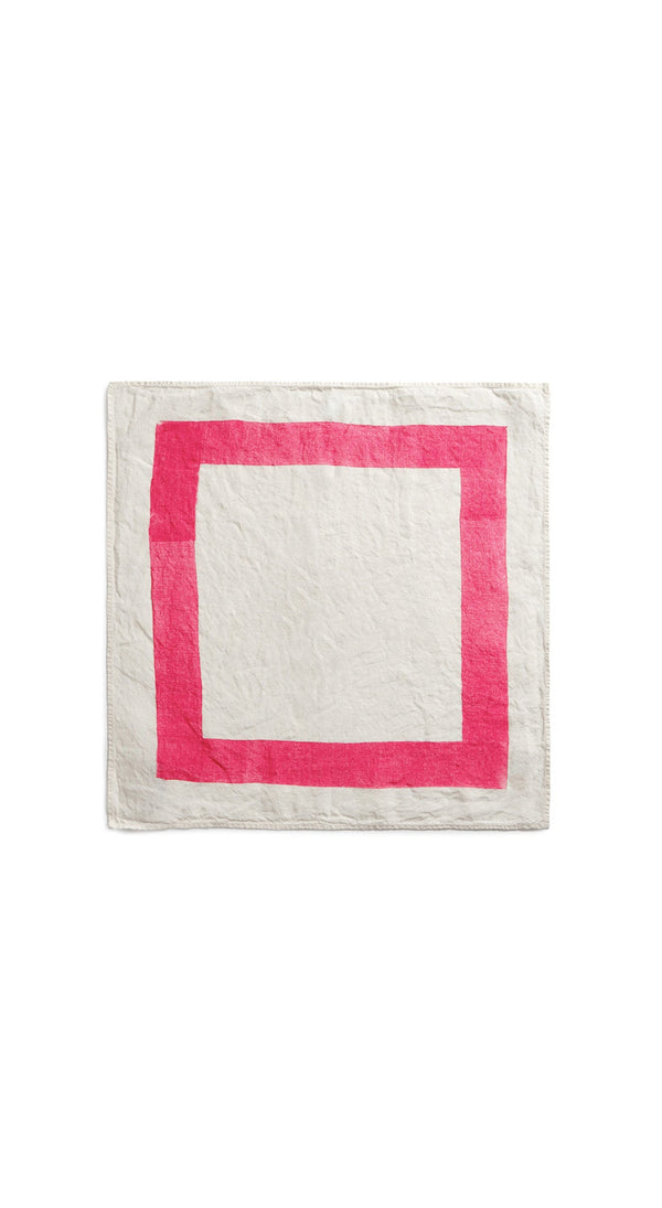 Summerill & Bishop 'Cornice' Linen Napkin In Fuchsia Pink 50x50cm