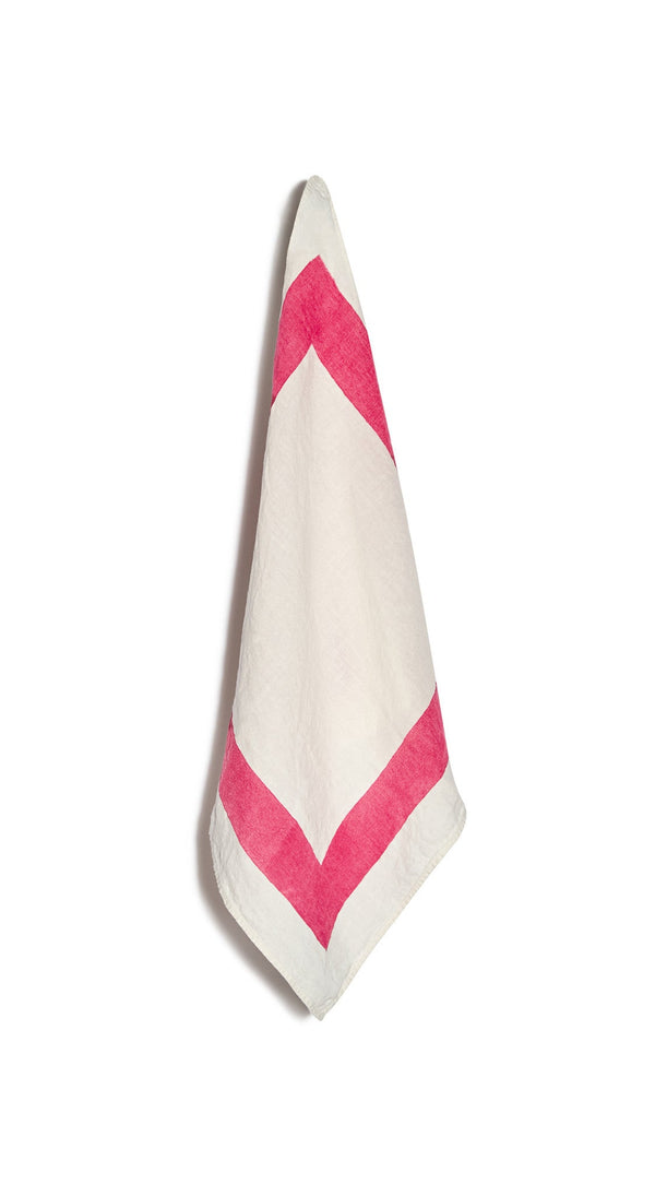 summerill & bishop 'Cornice' Linen Napkin in Fuchsia Pink 50x50cm