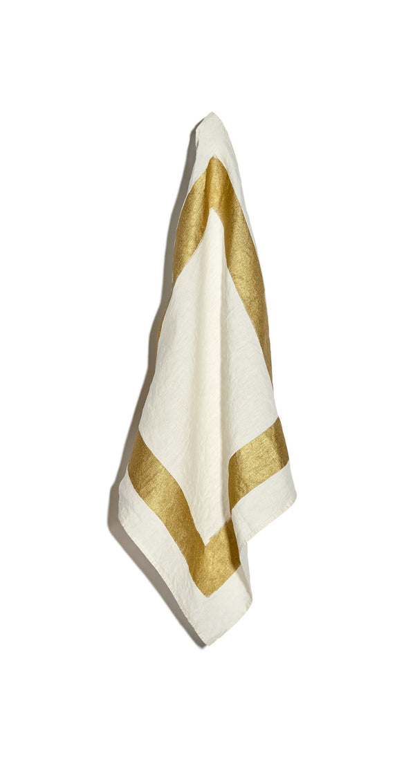 summerill & bishop 'Cornice' Linen Napkin in Gold 50x50cm