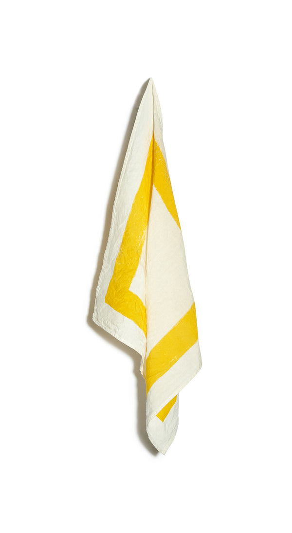summerill & bishop 'Cornice' Linen Napkin in Lemon Yellow 50x50cm