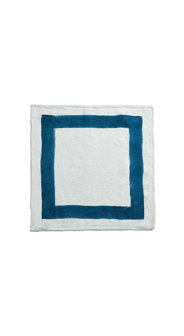 Summerill & Bishop 'Cornice' Linen Napkin In Midnight Blue 50x50cm
