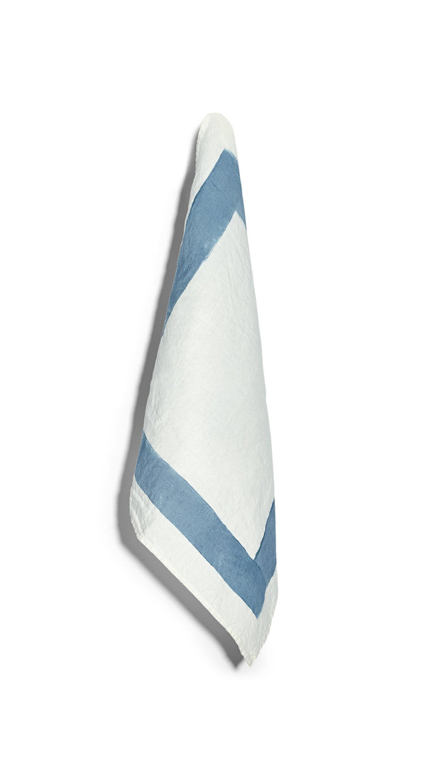 summerill & bishop 'Cornice' Linen Napkin in Powder Blue 50x50cm