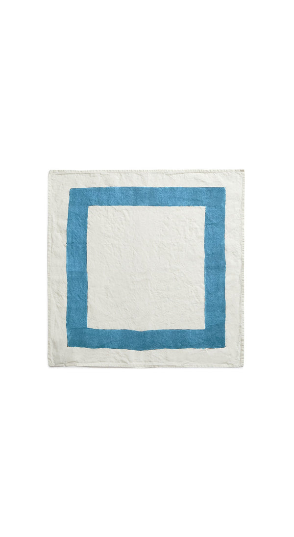Summerill & Bishop 'Cornice' Linen Napkin In Sky Blue 50x50cm