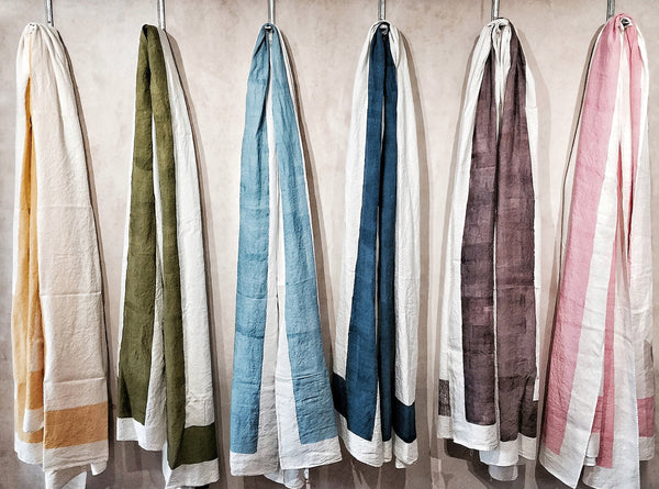 Summerill & Bishop 'Cornice' Linen Tablecloth In Avocado Green