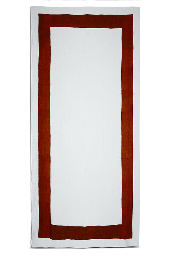 summerill & bishop 'Cornice' Linen Tablecloth in Claret Red