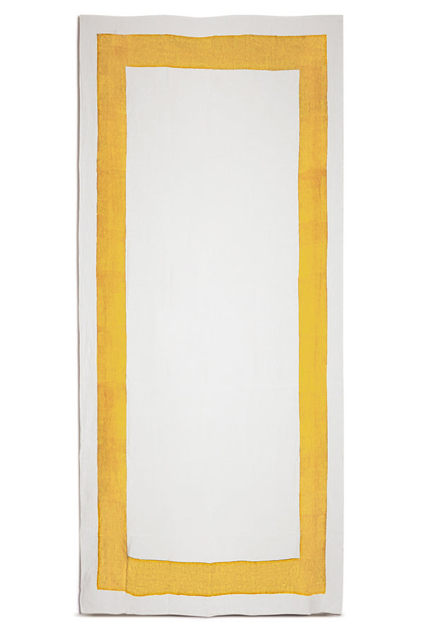 summerill & bishop 'Cornice' Linen Tablecloth in Lemon Yellow