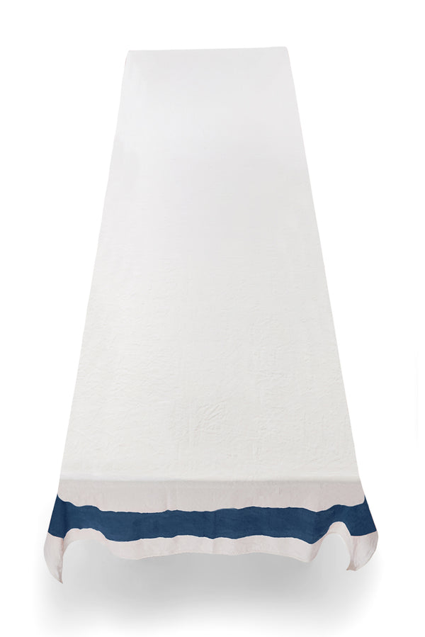 Summerill & Bishop 'Cornice' Linen Tablecloth In Midnight Blue