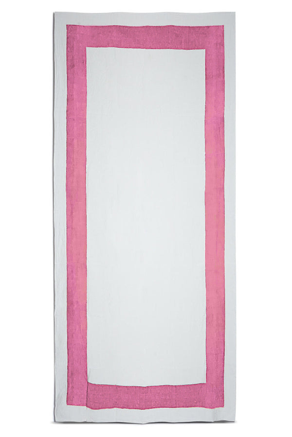 summerill & bishop 'Cornice' Linen Tablecloth in Rose Pink