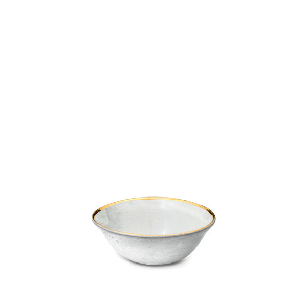 summerill & bishop Crésus Soup Bowl with Gold Rim by Astier de Villatte 14.5cm