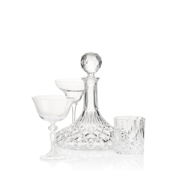 Summerill & Bishop Crystal Faceted Ball Stem Champagne Coupe