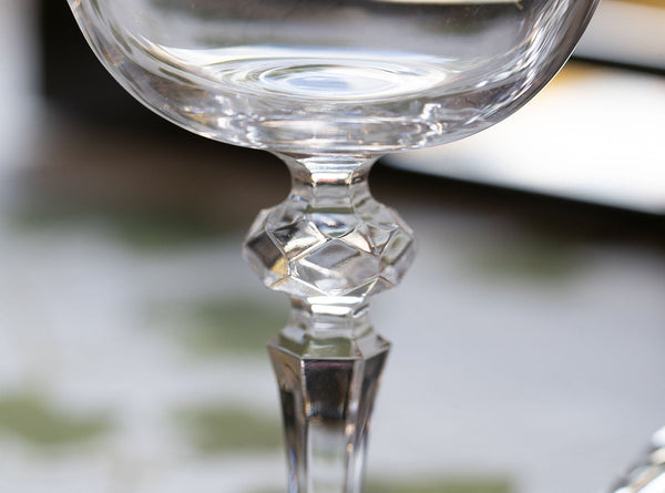 Summerill & Bishop Crystal Faceted Ball Stem Champagne Coupe