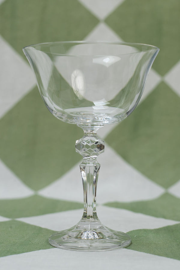 Summerill & Bishop Crystal Faceted Ball Stem Champagne Coupe