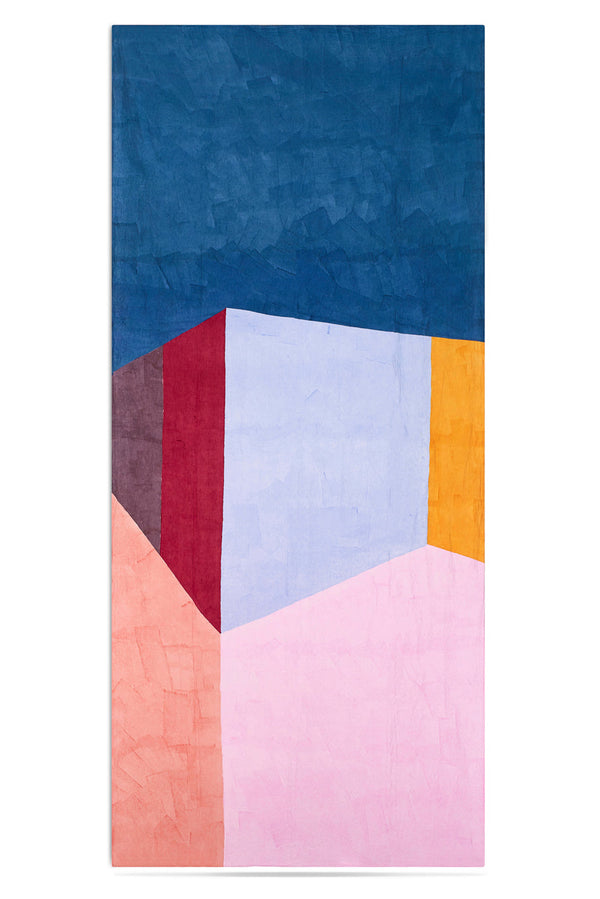 summerill & bishop "Cubes" Block Colour Linen Tablecloth in Multicolours