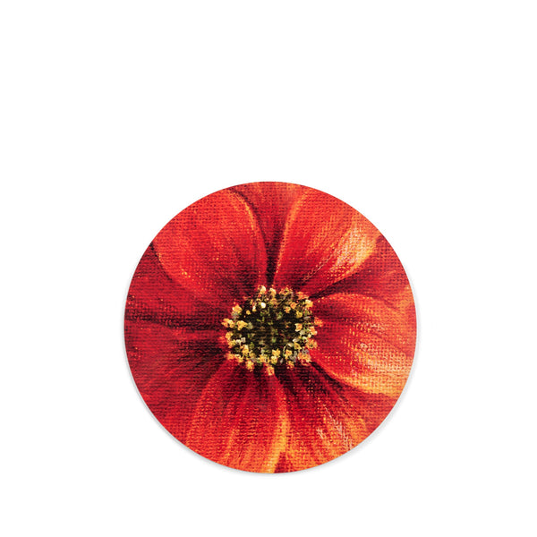 summerill & bishop Dahlia 'First Love' Round Cork-Backed Placemat in Orange 34cm