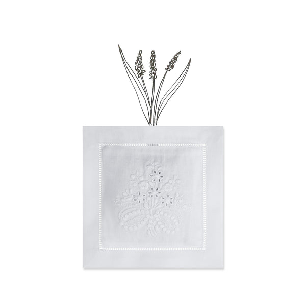 Summerill & Bishop Embroidered Bouquet Cotton Lavender Sachet