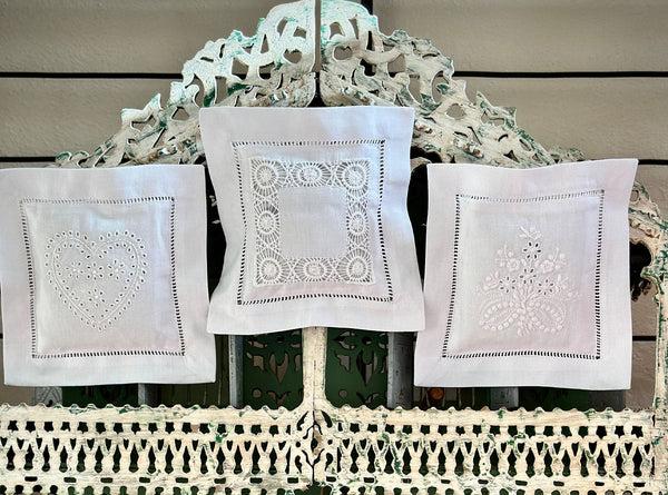 Summerill & Bishop Embroidered Heart Cotton Lavender Sachet