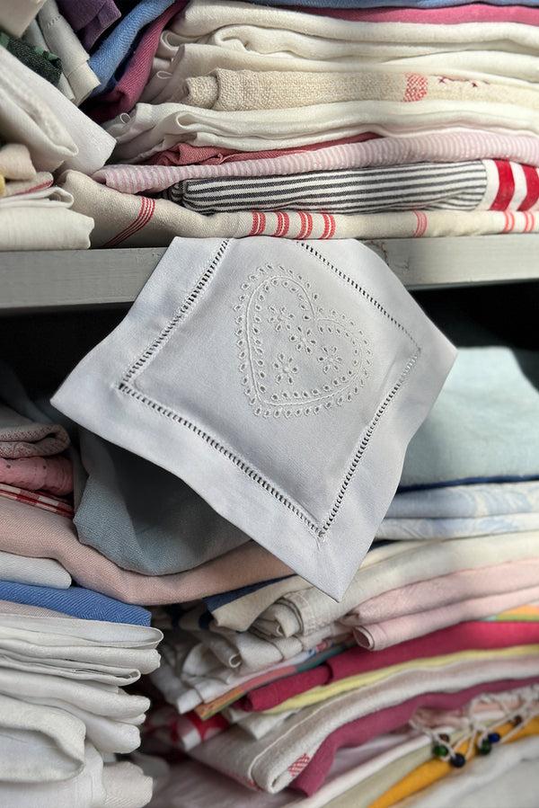 Summerill & Bishop Embroidered Heart Cotton Lavender Sachet