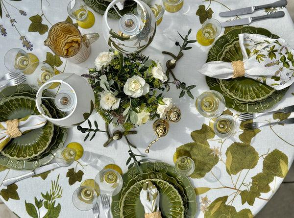 Summerill & Bishop Embroidered 'Herb Garden' Linen Napkin 50x50cm