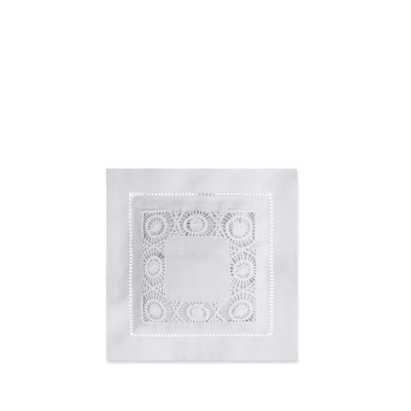 summerill & bishop Embroidered Square Lace Cotton Lavender Sachet