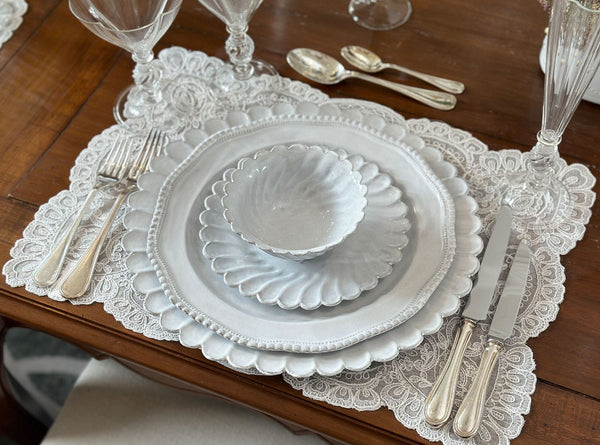 Summerill & Bishop 'Eugenie' Lace Orchid Flower & Leaves Placemat 35 X 50cm