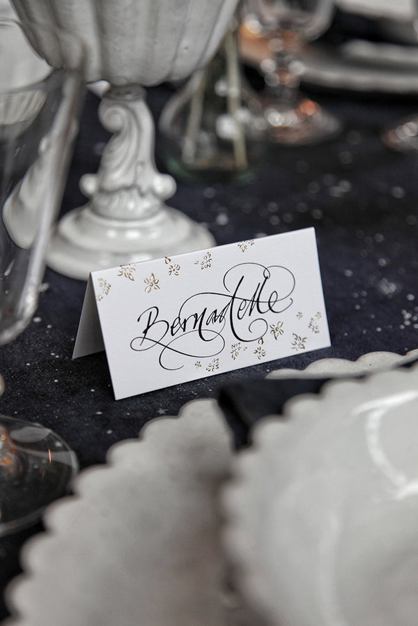 Summerill & Bishop 'Falling Flower' In Gold Place Card Set Of 12